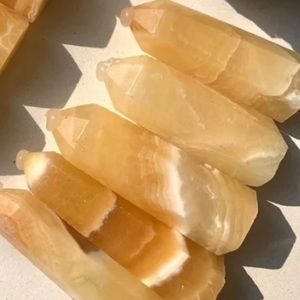 Small orange calcite tower